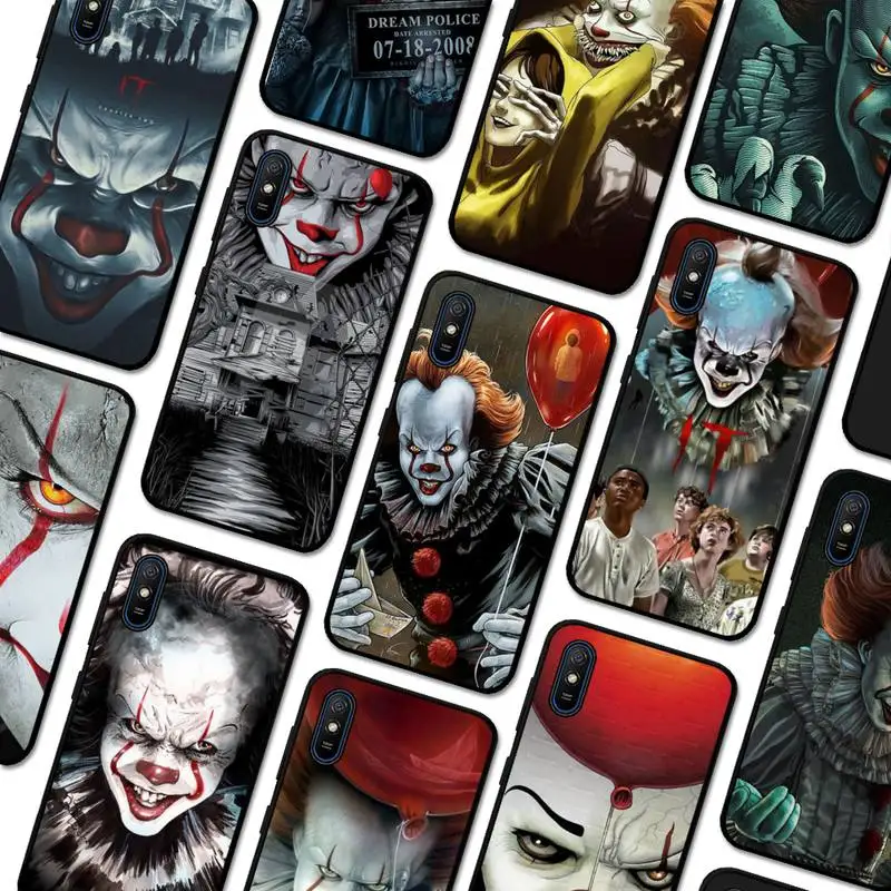 

FHNBLJ Pennywise Clown Horror Phone Case for Redmi 5 6 7 8 9 A 5plus K20 4X S2 GO 6 K30 pro