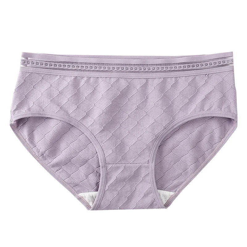 

Women Underwear Pure Cotton Breathable Crotch Middle Waist Girl's Thin Triangular Shorts Head