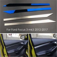 For Ford Focus 3 mk3 2012-2017 Car Styling Front Door Panel Decorative Cover Stainless Steel Sticker 2pcs/set Auto Accessories
