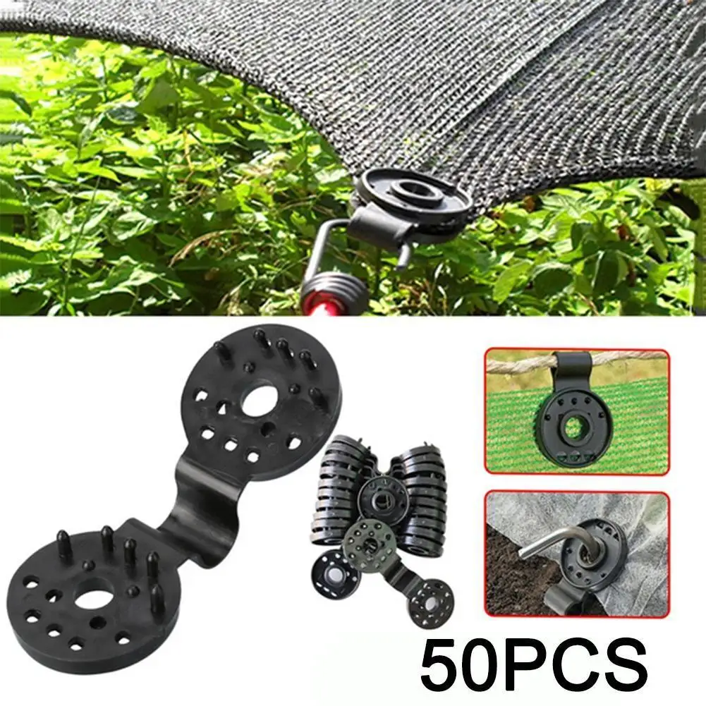 

50pcs Sun Shade Net Clip Garden Tools Greenhouse Shade Cloth Fix Clamp Plastic Grommet Fence Netting Installation Hook