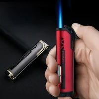 honest new product personality windproof straight through butane lighter torch turbine creative mini portable inflatable lighter