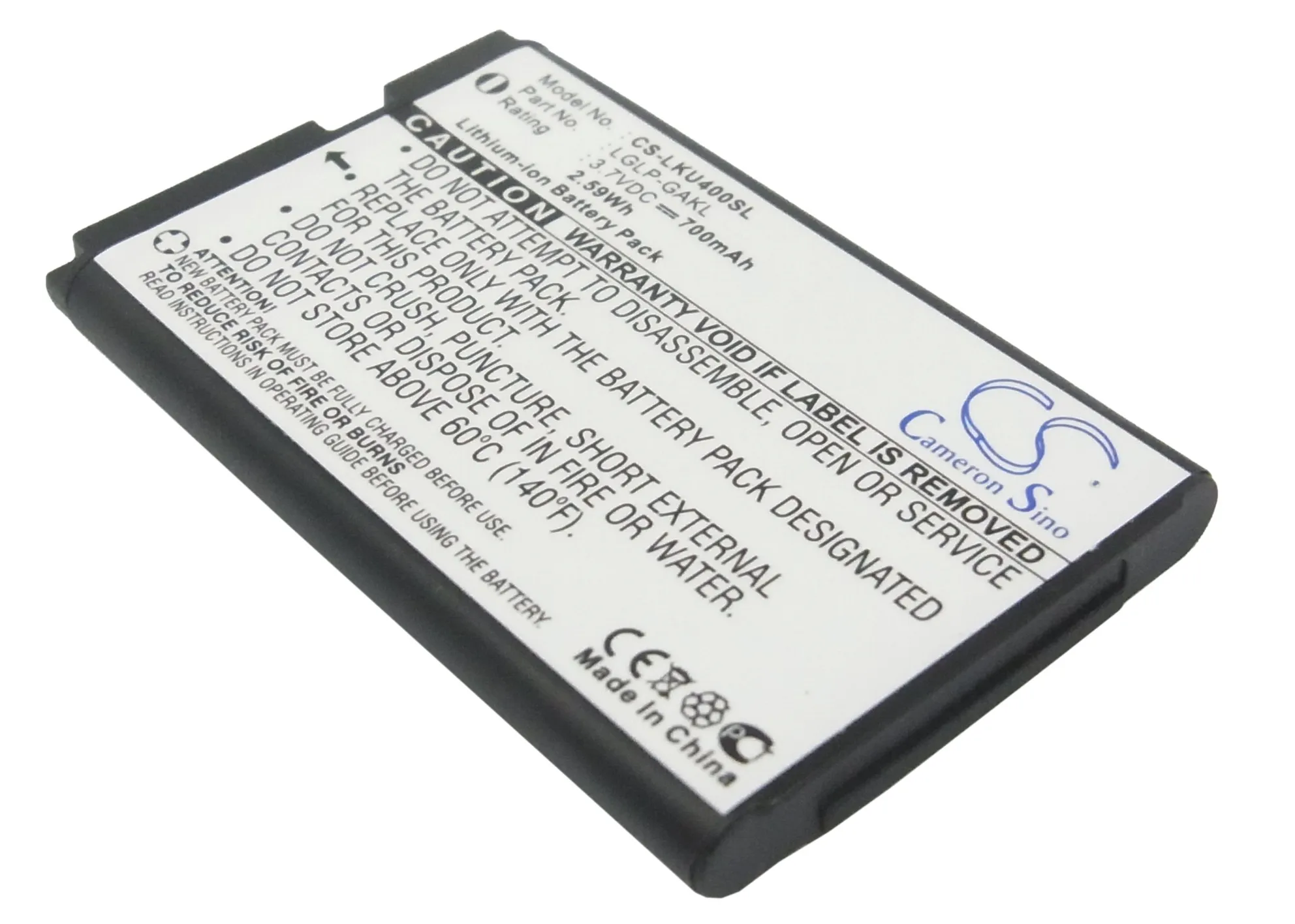 

CS 700mAh / 2.59Wh battery for LG U400 LGLP-GAKL