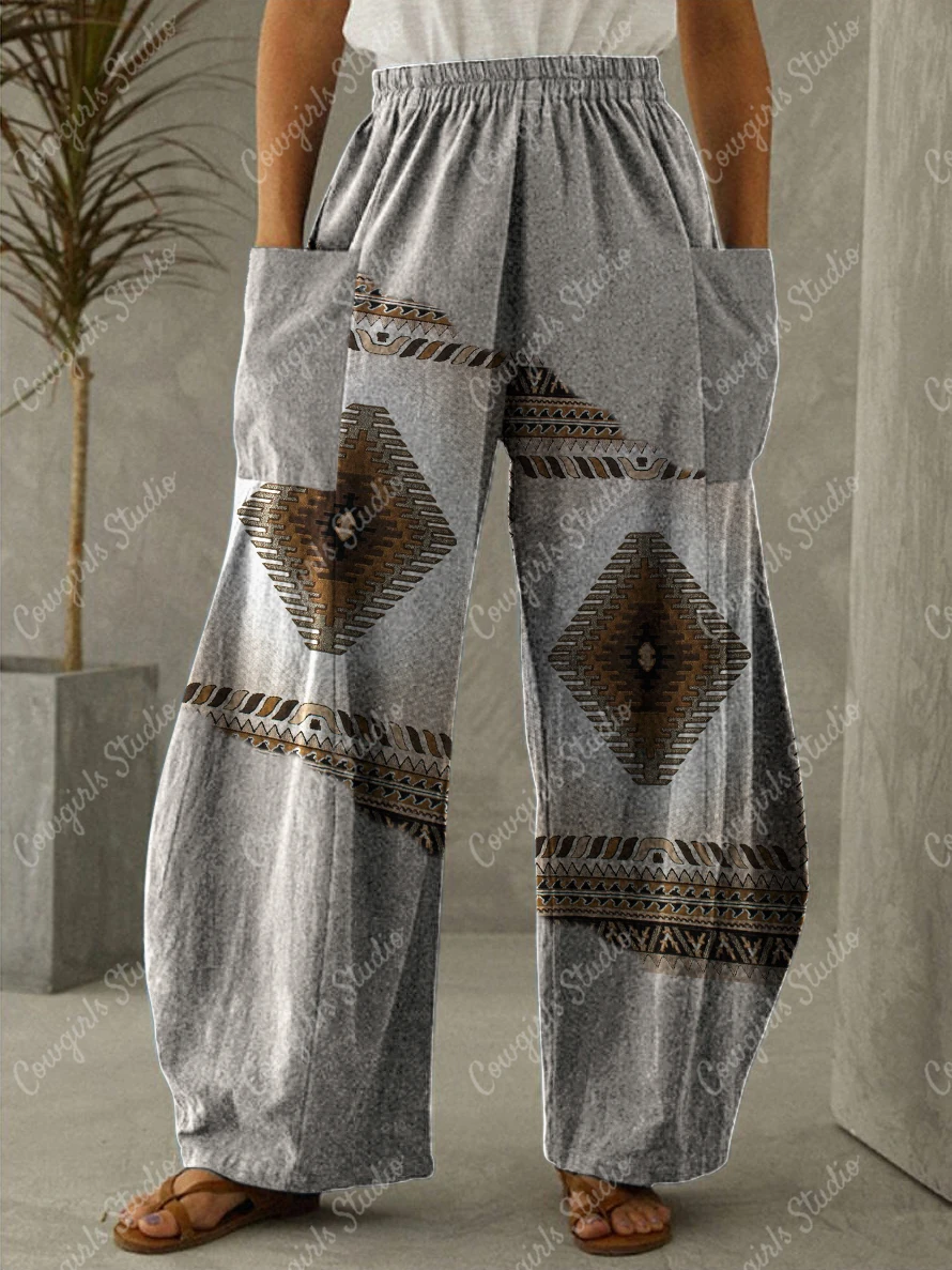 

women's summer soft high waist printed casual pants