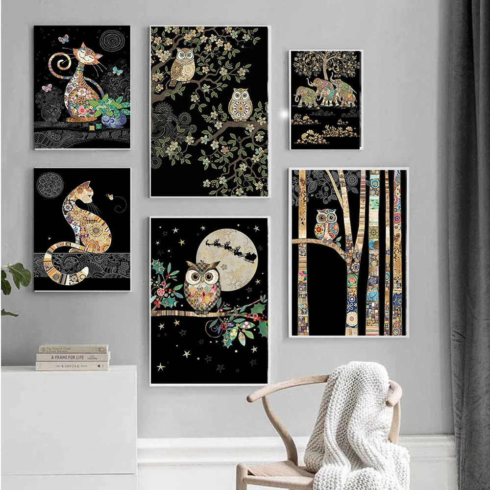 GATYZTORY Рисование по номерам кот рисование на холсте ручная роспись слон искусство