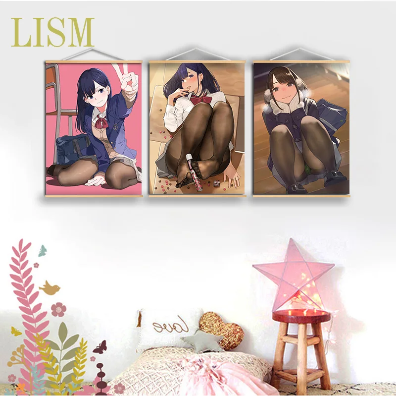

MIRU TIGHTS Aikawa Ren Nakabeni Yua Moegi Homi Okuzumi Yuiko Anime manga wall Poster solid wood hanging scroll canvas painting