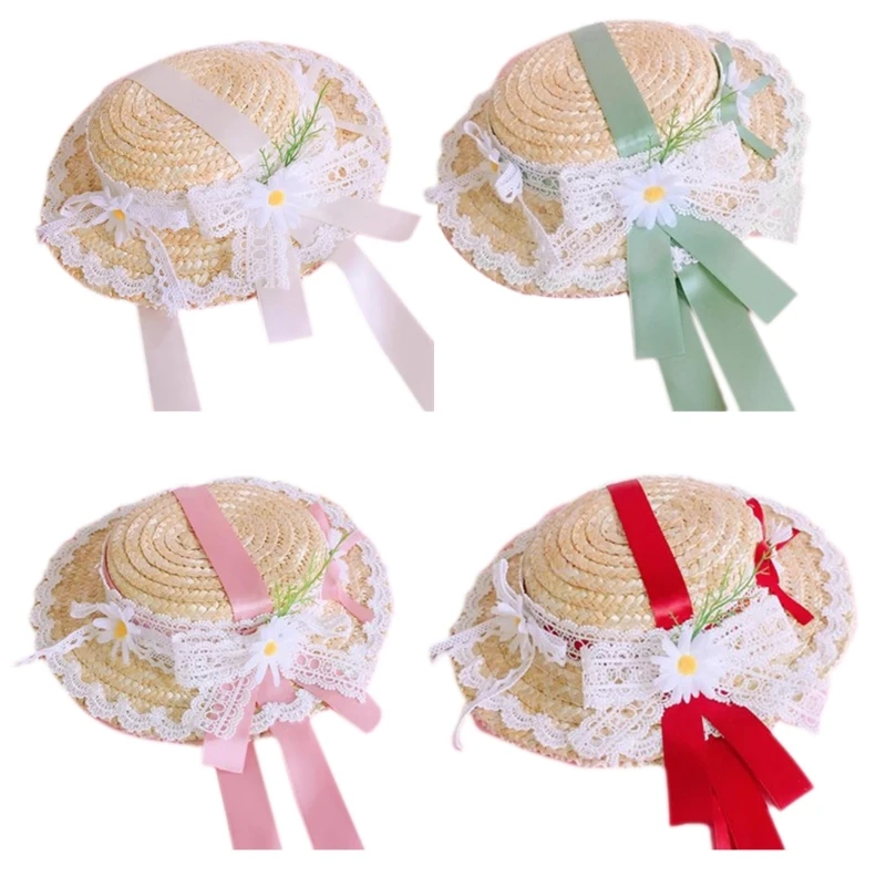 

Women Girls Straw Cap Lolitas Lightweight Hat Tea Party Costume Accessories