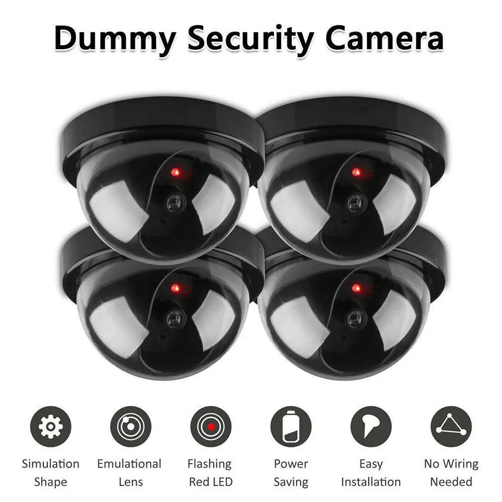 

Smart Indoor/Outdoor Dummy Surveillance Camera Home Dome Waterproof Fake CCTV Security Camera with Flashing Red LED Lights