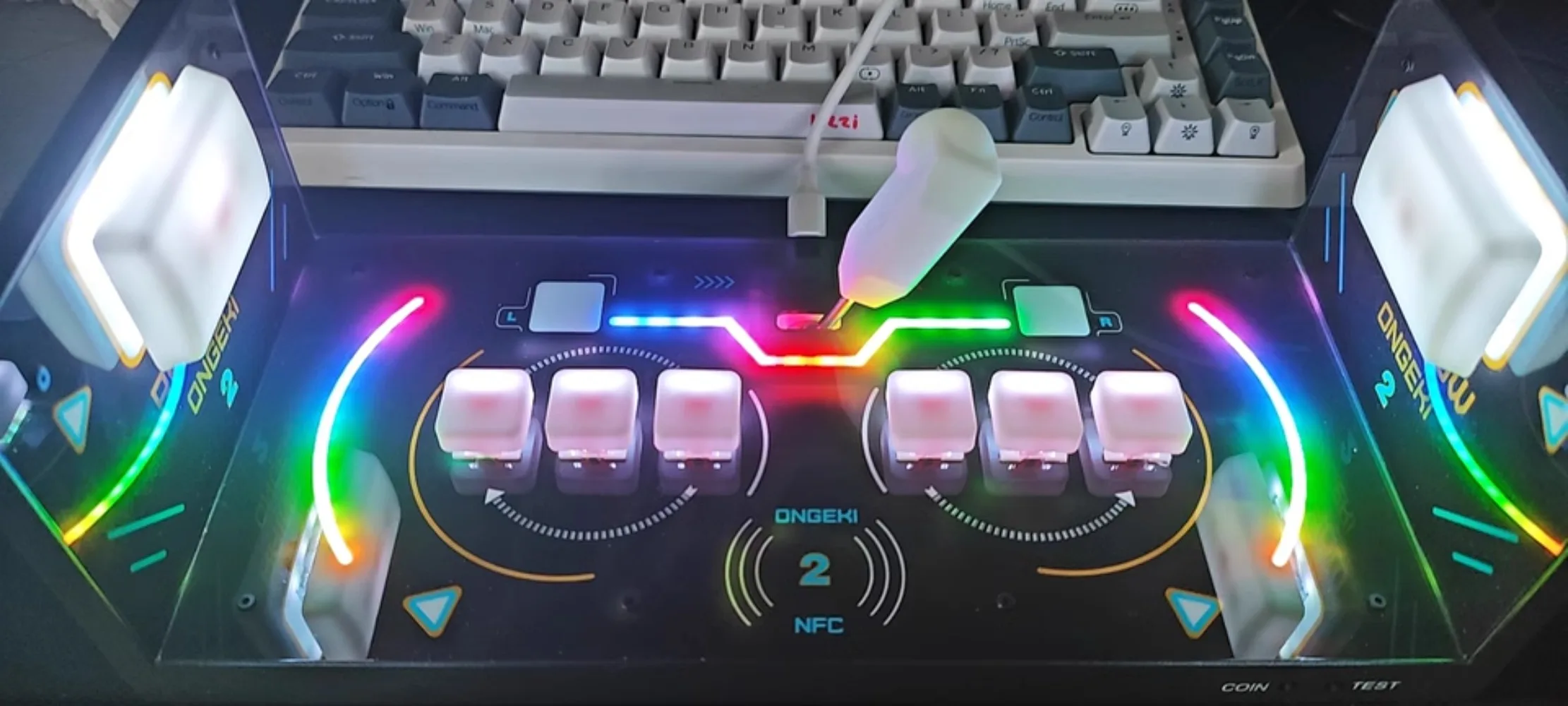 Для ONGEKI Mini RGB игровой контроллер аркадная консоль мини-клавиатура для джойстика