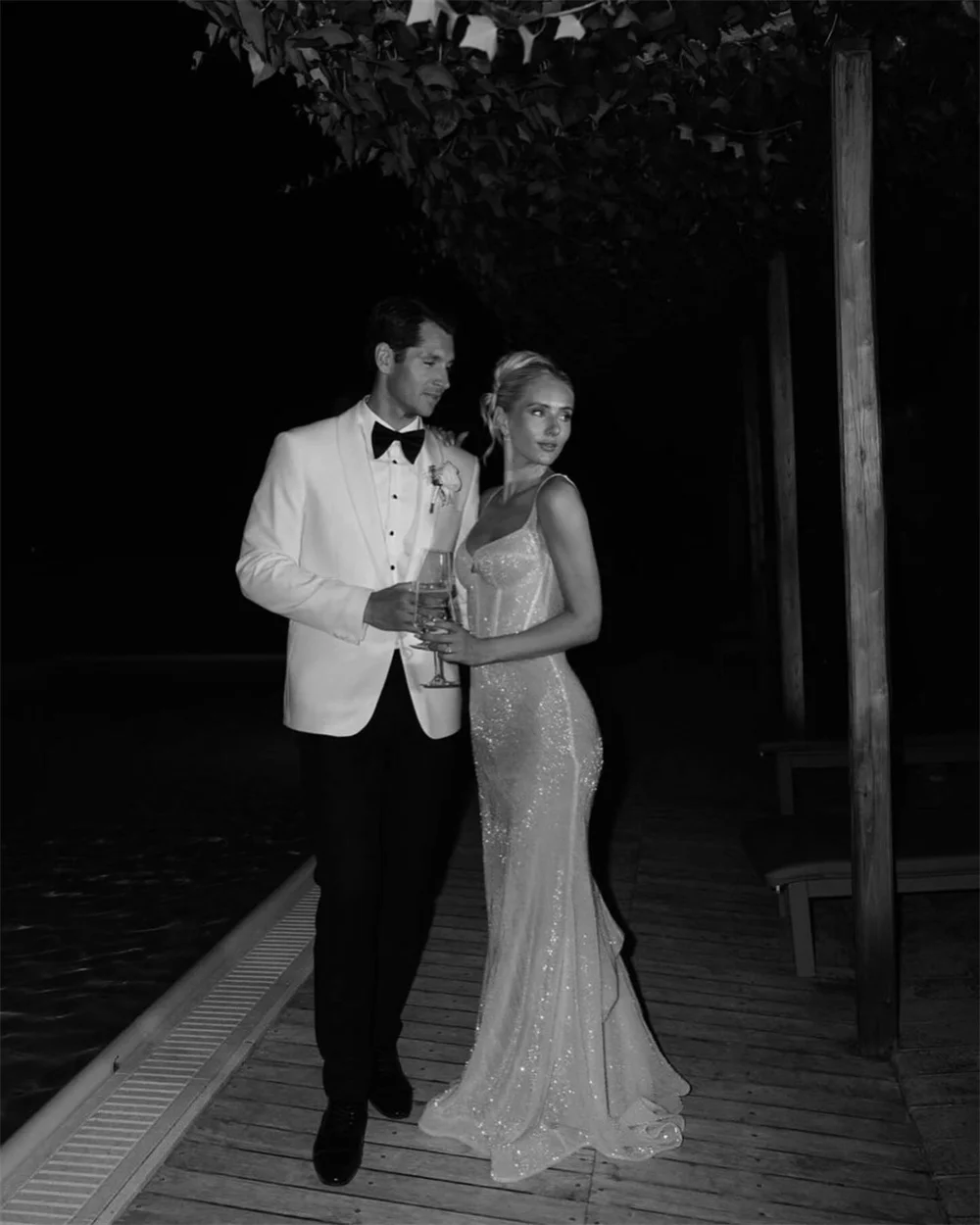 Kobe белые блестки на тонких бретельках длиной до пола платья для выпускного