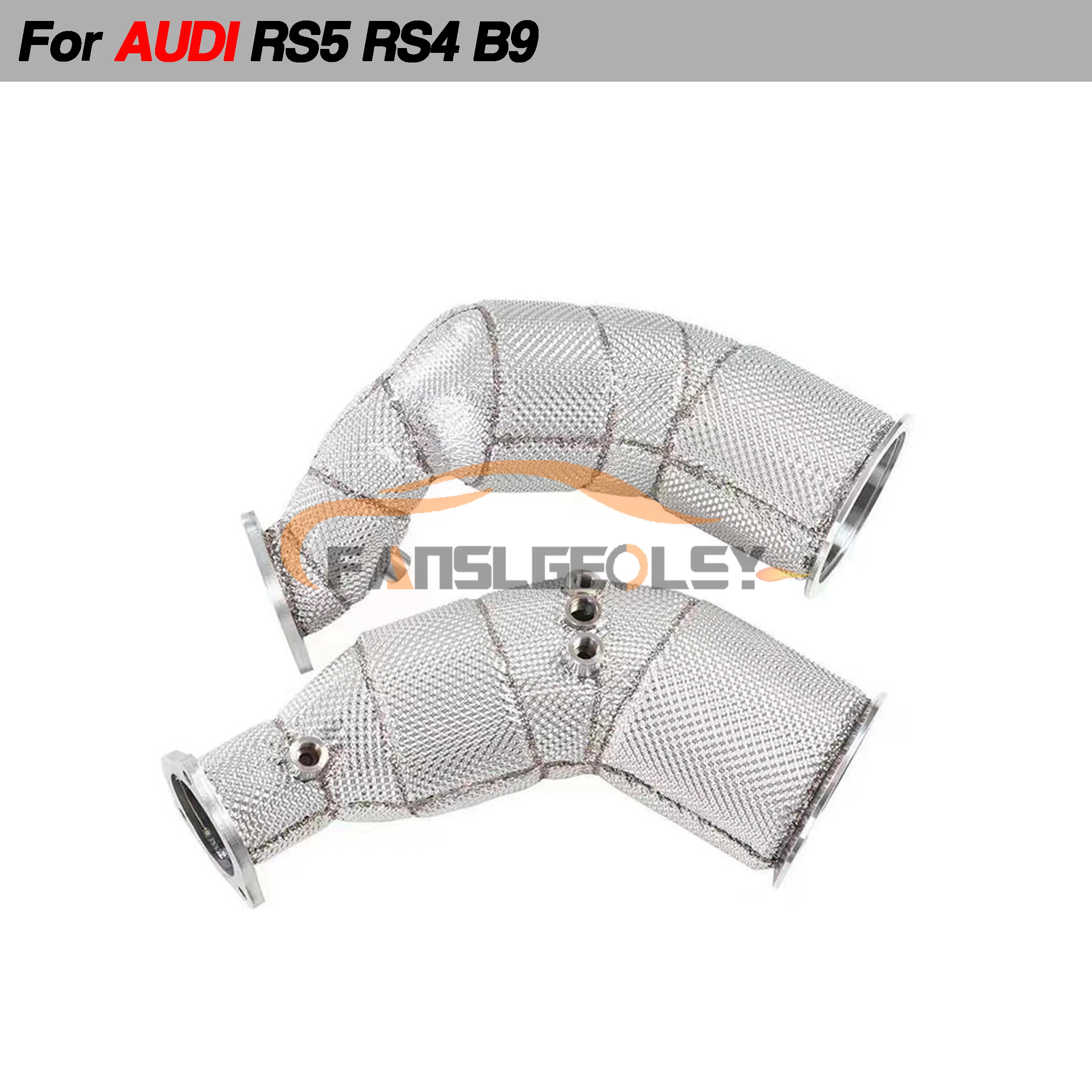 Для Audi RS4 RS5 B9 2 9 T стальная выхлопная труба с тепловым щитком и каталитическим