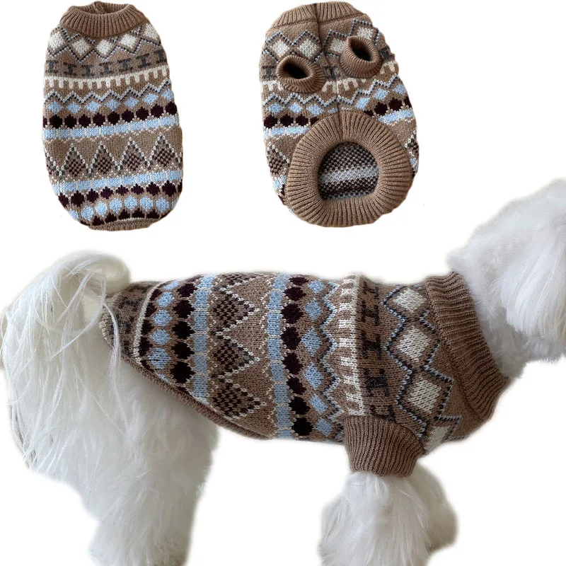 

Knitted Dog Cat Sweater Pet Clothes Winter Puppy Cat Clothing Costume Dog Hoodies Sweatshirt Jumper For Small Medium Dogs Yorkie
