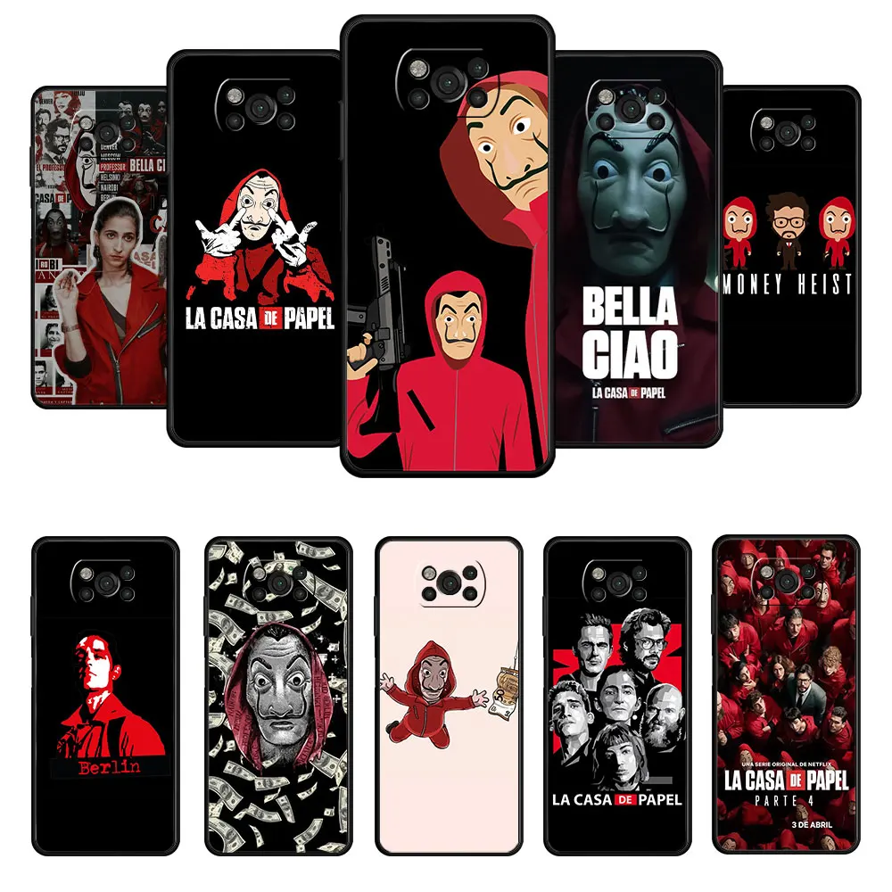 

For Xiaomi POCO M4 Pro 5G 11T 9T F4 GT 10T X4 M3 MI 11 lite F3 X3 NFC Phone Funda Spain TV Money Heist House Paper Smartphone