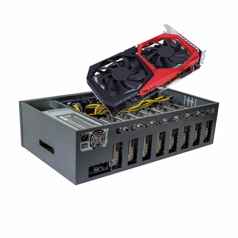 

900W HASH RATE 240MH/S 8 GPU FRAME CHASSIS 8 CARD GTX 1660SUPER