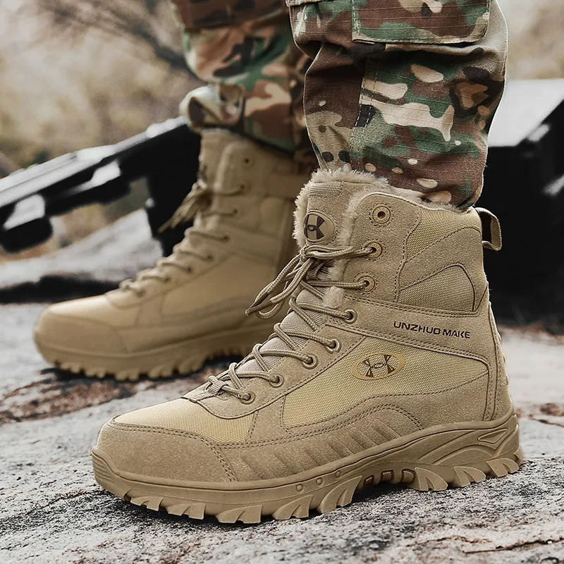 Winter Military Men Boots Outdoor Combat Tactical Shoes Men Hiking Boots Plus size Special Force Army Boots Men botas militares