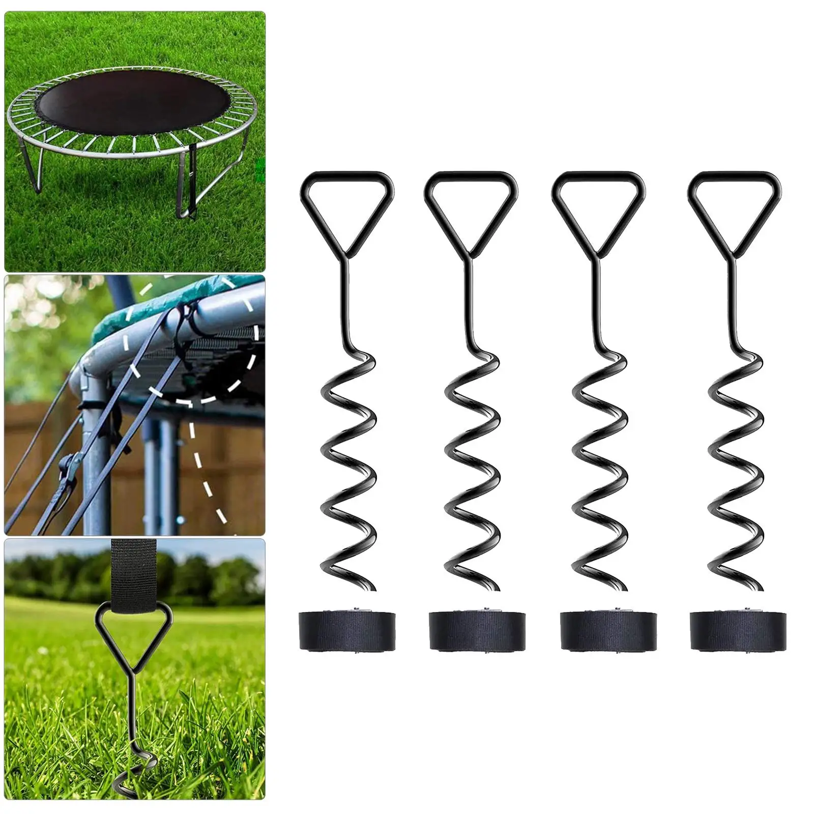 

Spiral Galvanized Steel Trampoline Wind Stakes Anchor Kit Playhouses Swings