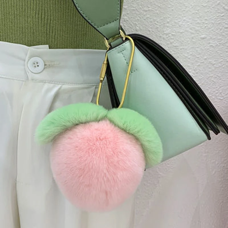 

1 шт. Симпатичная плюшевая подвеска в виде персикового сердца, розовый персиковый брелок для автомобиля, подвесной подарок, супермягкий мил...