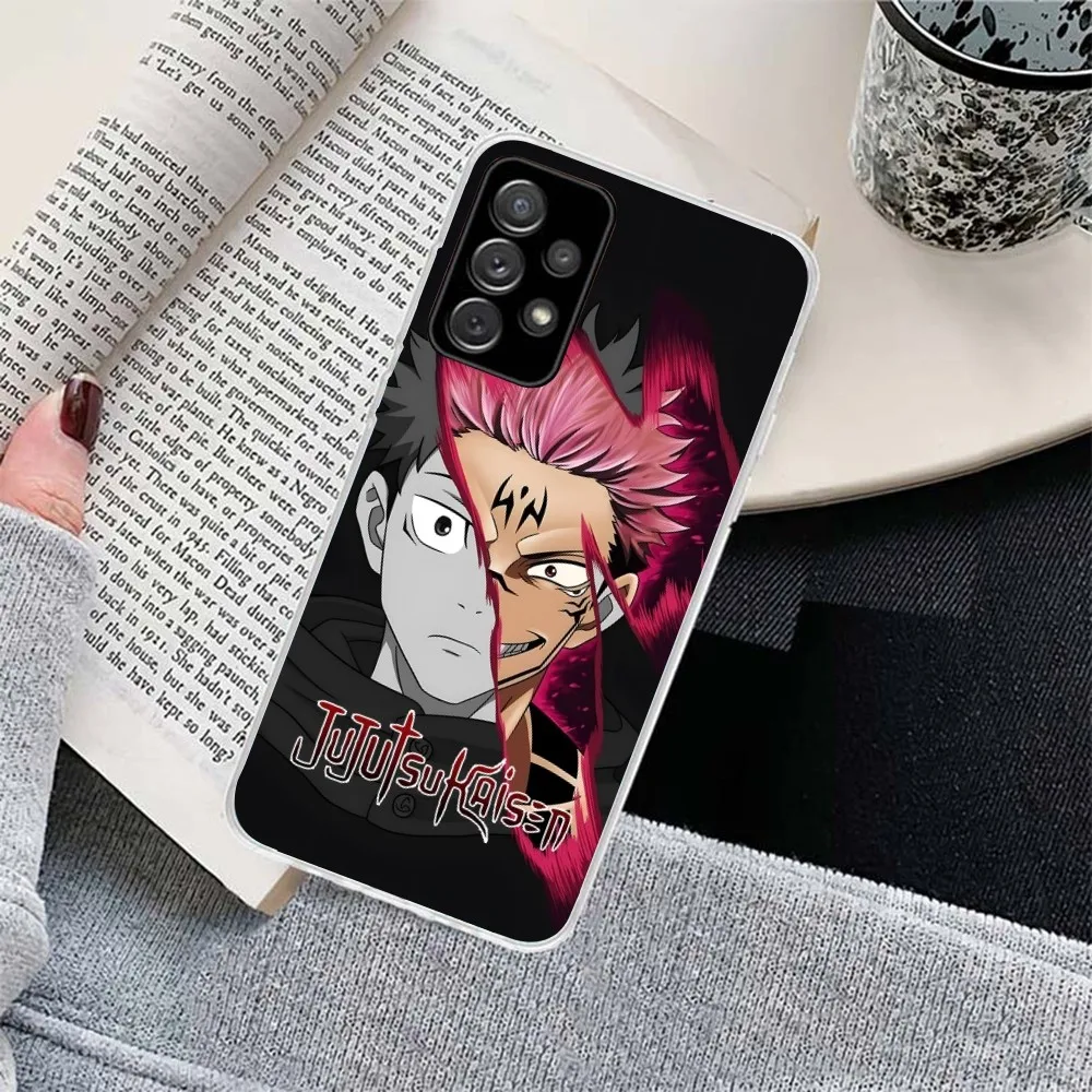 JJK Ryomen Sukuna Чехол для мобильного телефона Samsung Galaxy S23 S22 S21 Plus Ultra A12 A32 A53 Прозрачный