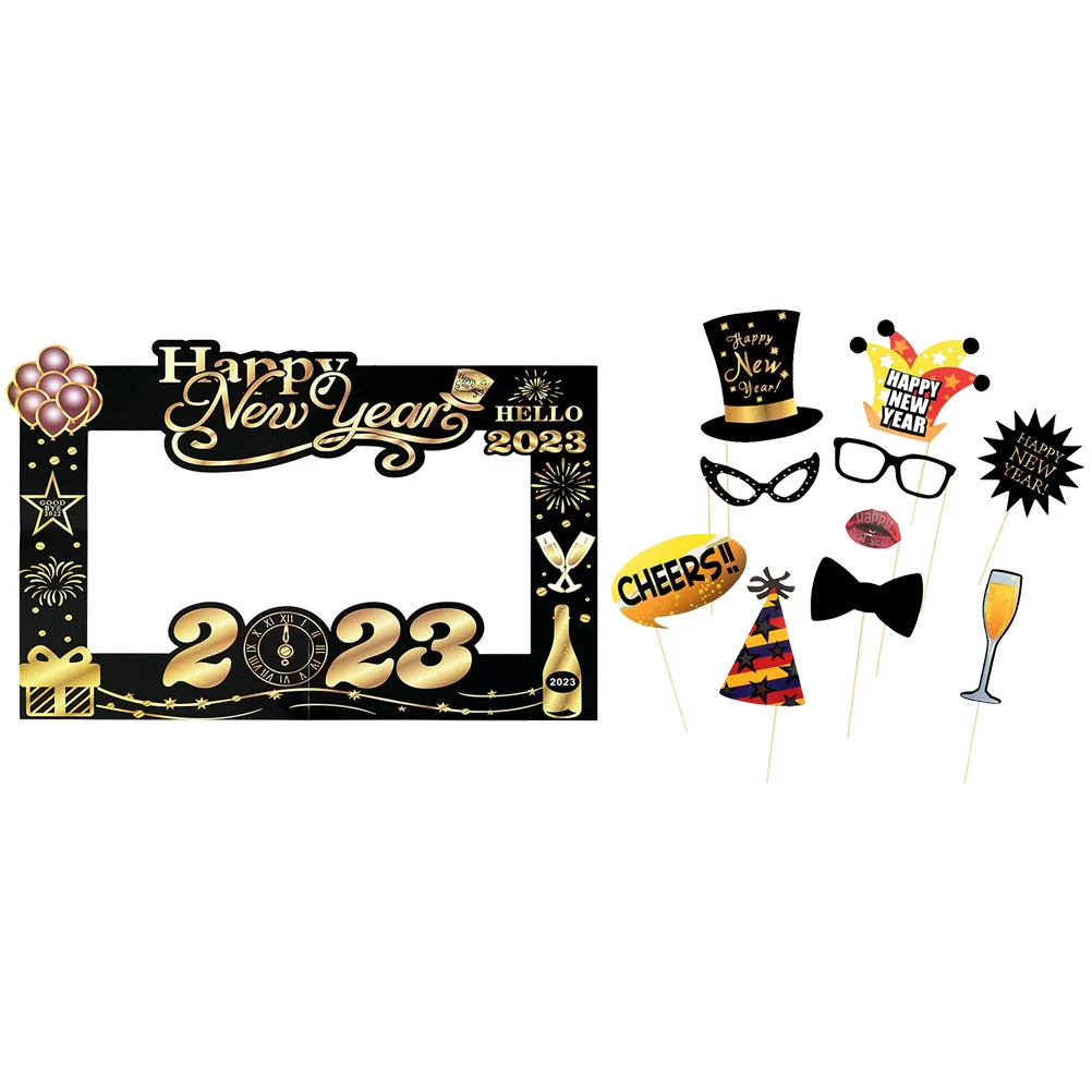 

New Props Year Photo Party Booth Picture Prop Years Frame Happy Selfie Eve Supplies Eyeglasses Favor Funny Glasses Decorations
