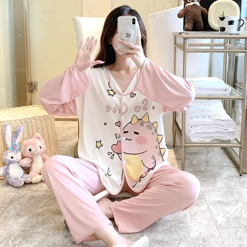 Pajamas Girls Pyjamas Women's Home Clothes For Women Sets Womens Outfits Homewear Trouser Suits Nightgown Costume Dresses Cotton
