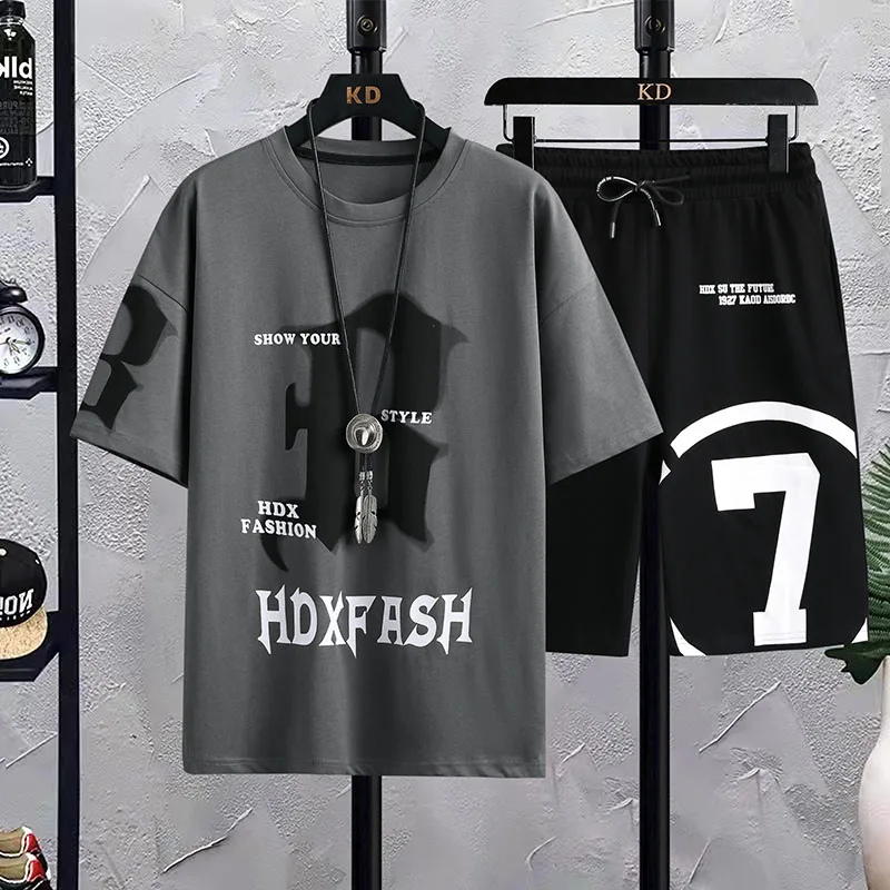 Summer New Womens Set Hip Hop Fashion Tracksuit T-shirt And Shorts Two Piece Set Women Streetwear Outfit Set