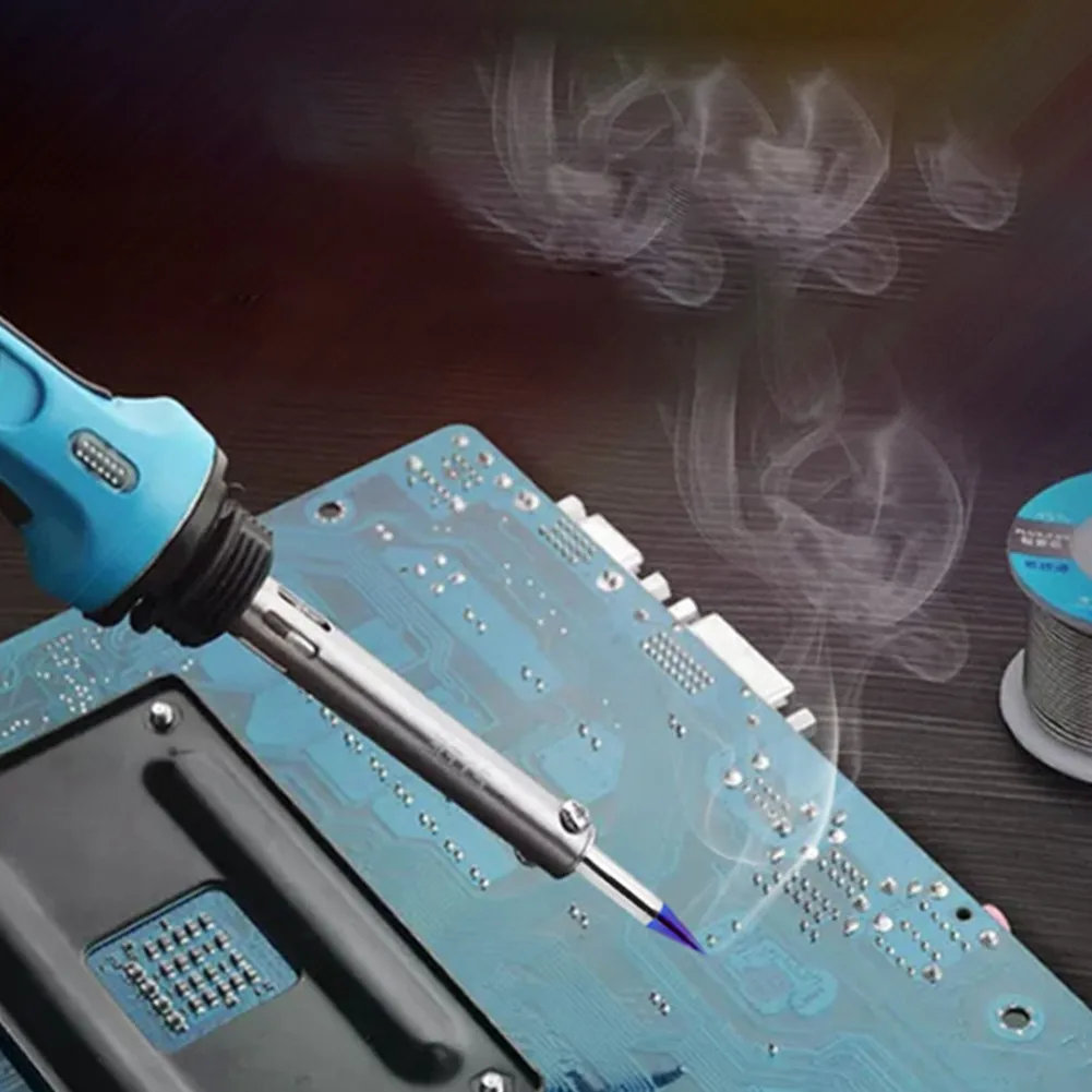 Metal Soldering Iron Tip Plastic Silver+Blue 1Pcs Brand New High Quality