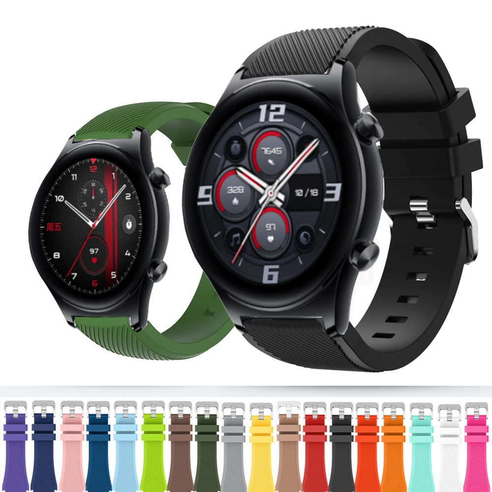 

22mm Sport Wrist Strap For Honor Watch GS 3/GS Pro/Magic 2 46mm Smart Watch Silicone Replace Bracelet For Amazfit 3 2 Watchband