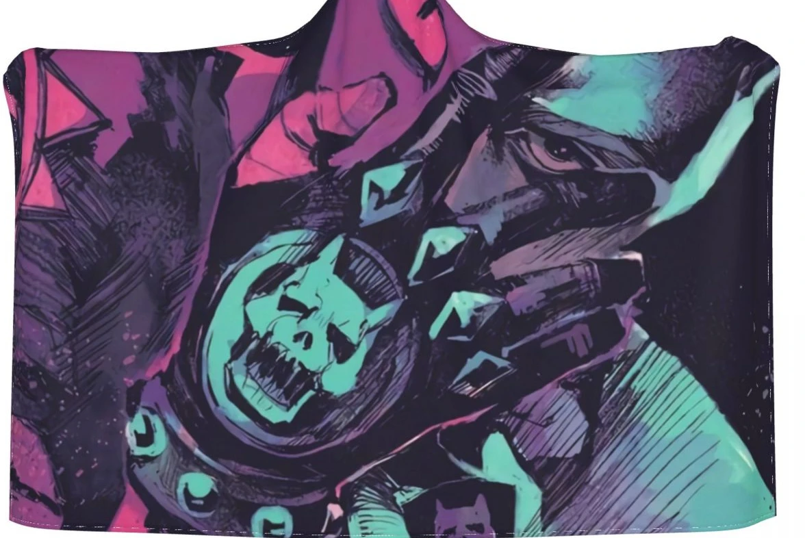 Мягкое Флисовое одеяло с капюшоном и принтом Необычные приключения Джоджо