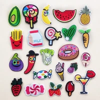 donuts candy embroidery applique iron on patches for clothing badge fruit chili carrot lollipop sticker on kids clothes patch