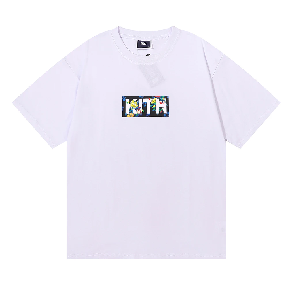 

Flowers Kith Box Logo T Shirt Men Women 1:1 Best Quality T-Shirt Summer Style Tops Tee