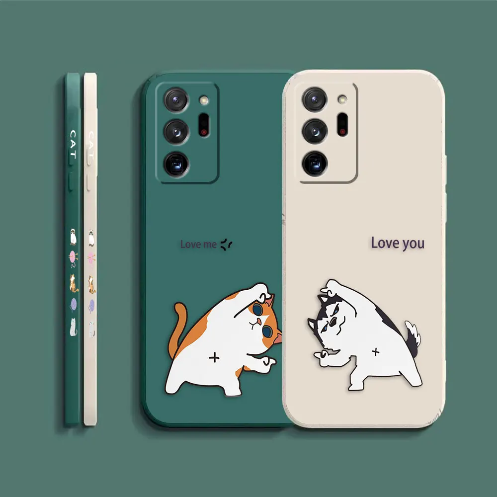 Case For Samsung Galaxy A90 A80 A70 A60 A50 A40 A30 A20S A20 A10S A10 Note 20 Pro Plus Lite Ultra 4G 5G Case  Funny Couple Cats