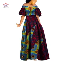 2022 springautumn african maxi dress for women bintarealwax tailor made off the shoulder ankle length women cotton dress wy2791