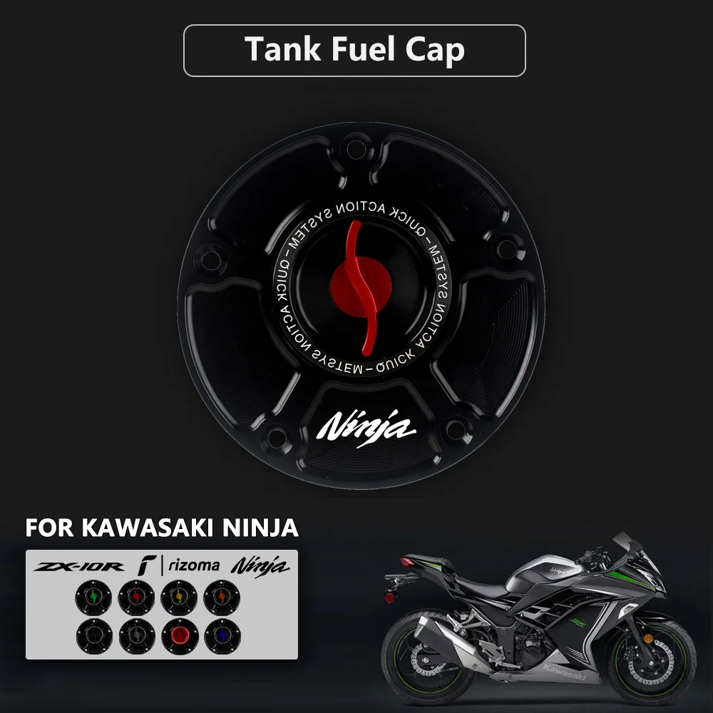 

Motorcycle Accessories New For KAWASAKI NINJA H2 H2R ZZR1400 ZX6R ZX10R RR ER6R CNC Fuel Tank Cap Keyless Oil Gas Cover