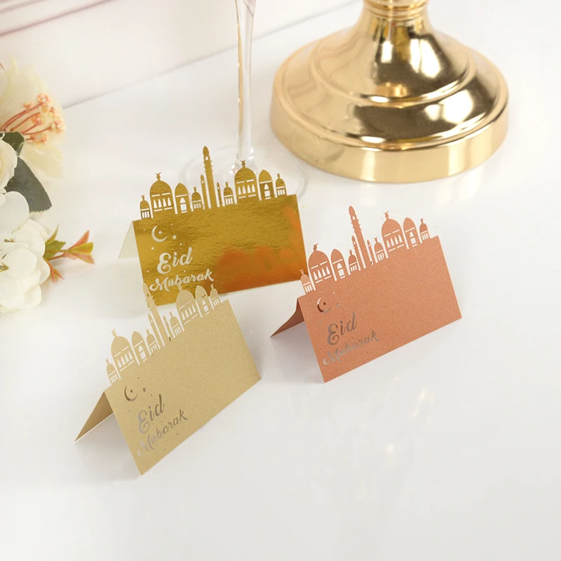 

10/20/30pcs Eid Mubarak Seat Card Postcards Cards Ramadan Decorting Place Card For Happy Islam Muslim Festival Party Table Decor