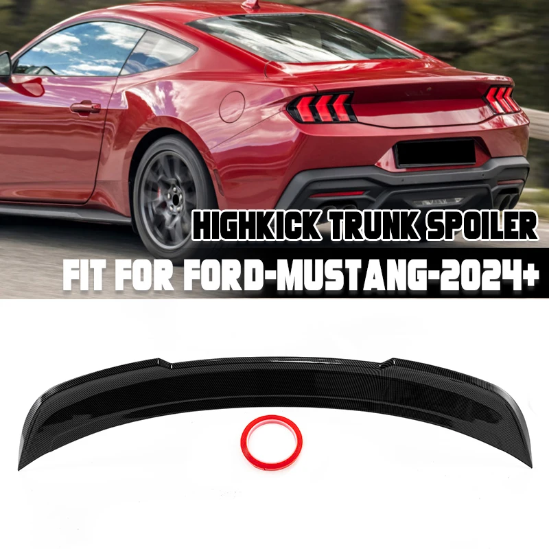Черный Задний спойлер из углеродного волокна для Ford Mustang 2024-UP GT Style