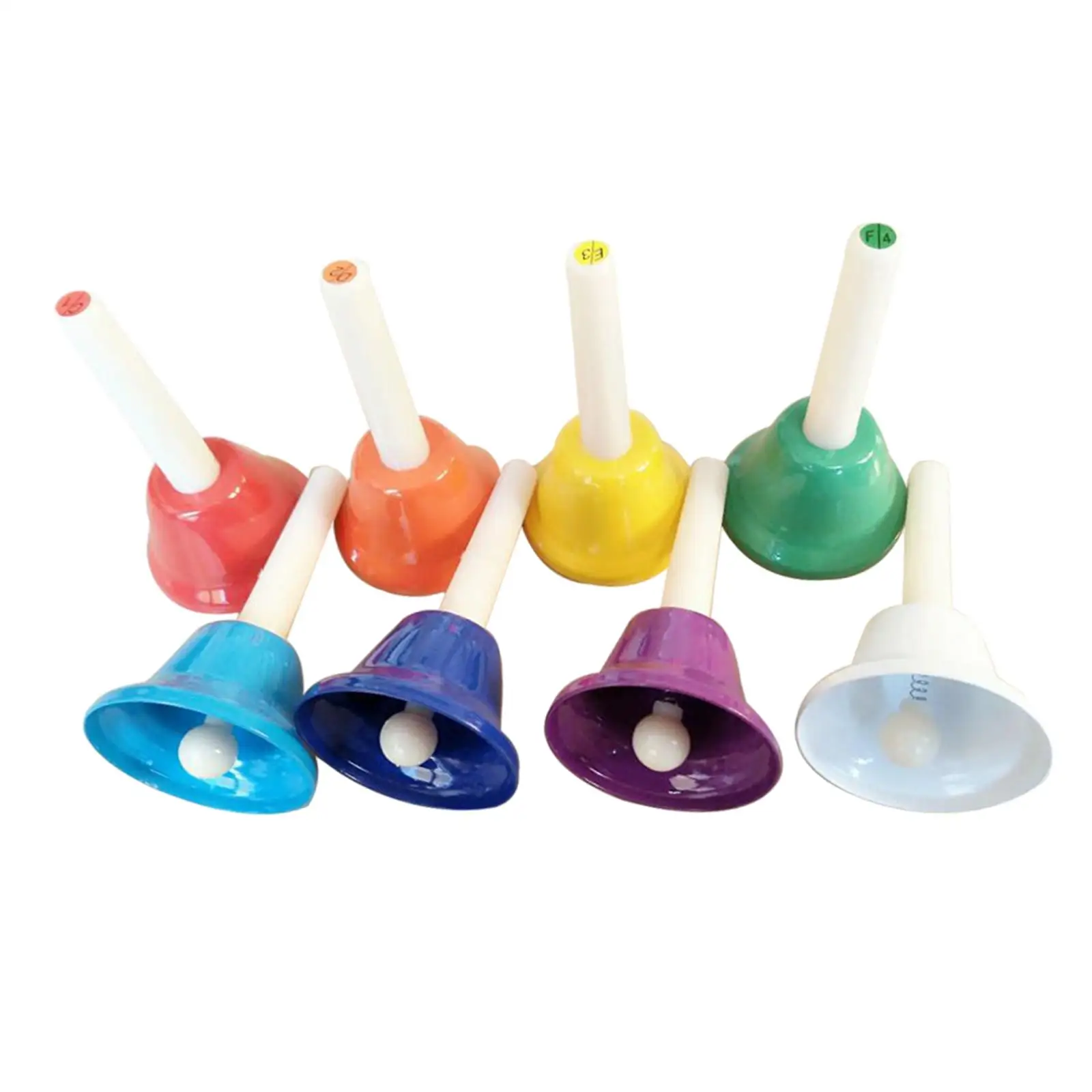 

8x Colorful Hand Percussion Bells Music Toys Set Musical Bells Hand Bells for Classroom Children Party Toddlers