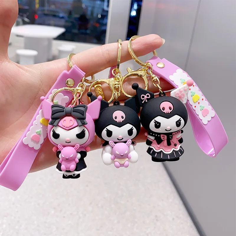

Kawaii Sanrio Kuromi Keychain Cross Dressing Doll Cartoon Anime Cute Couple Car Key Backpack Bag Pendant Ornaments girl kid gift