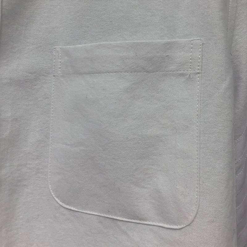 TB THOM Korean Shirts Simple Pure White Long  Sleeve Striped  Design Clothes Classic High Quality  Cotton Autumn Spring Top Men