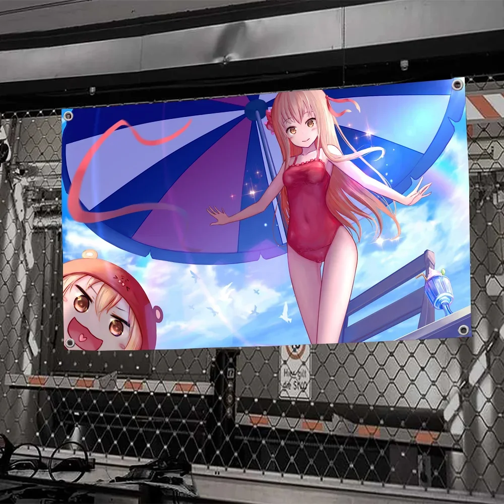 1шт Химото! Флаг Umaru-Chan Полиэстер Уличный Декор Домашнее Эстетическое Украшение