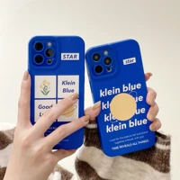 ins fashion klein blue tulips planet phone cases for iphone 13 12 11 pro max xr xs max x couple anti drop soft silicone cover