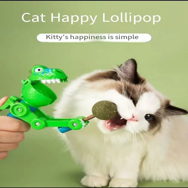 

Игрушка для кошек, самовосстанавливающийся и скучный палочка для кошек, леденец С Кошачьей Мятой, большой рот, динозавр, мятный мяч, комбини...