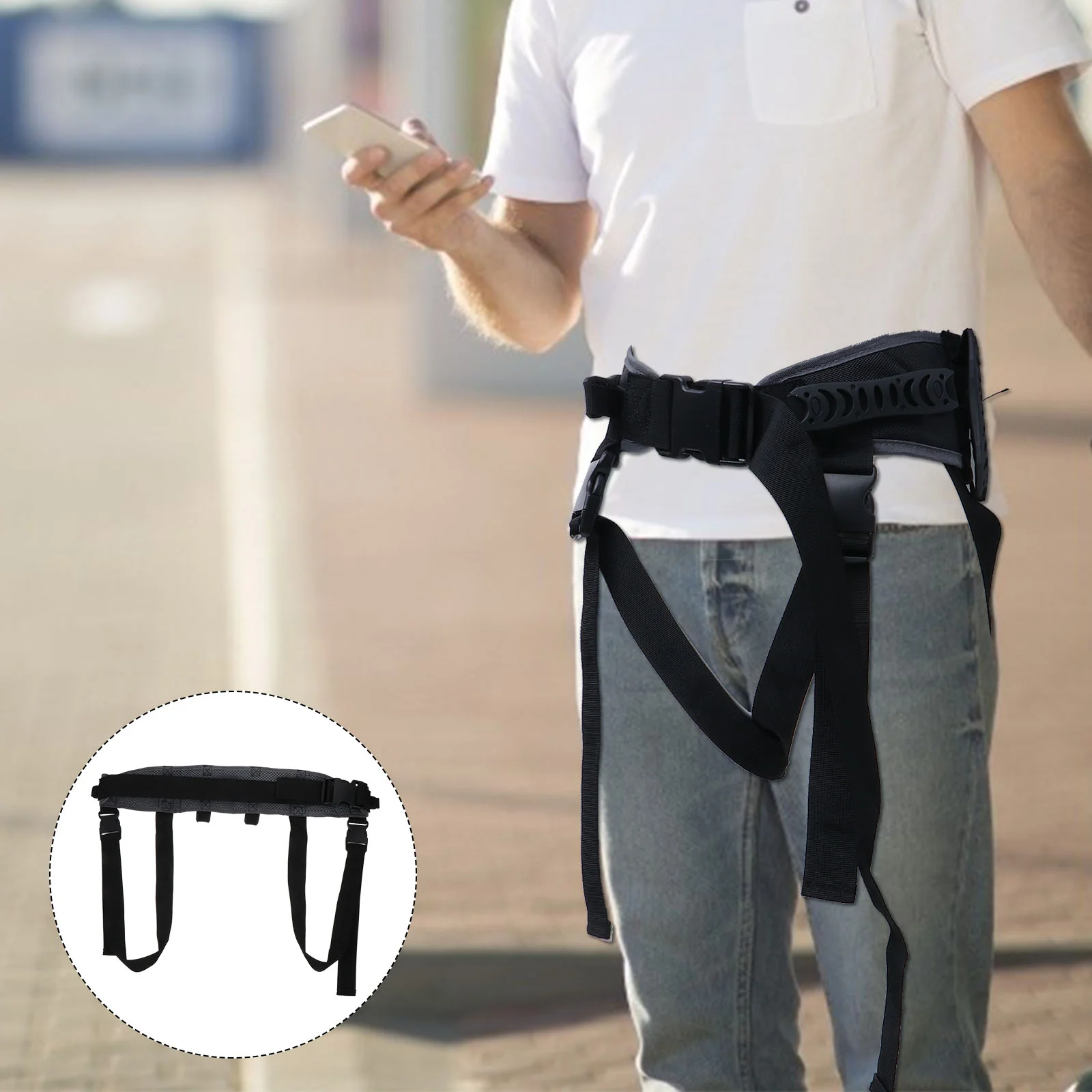 

1pc Adult Secure Walking Belt Safety Band Adult People Support Belt (black)