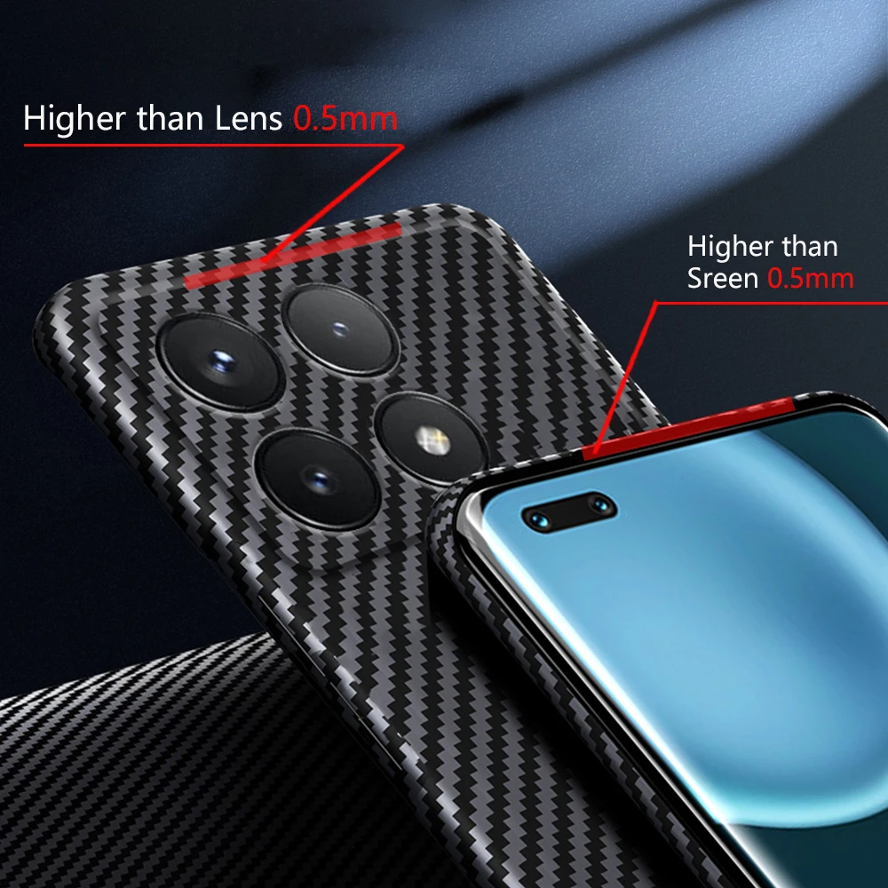 Твердый чехол из углеродного волокна для Xiaomi Redmi K70 Pro K70E тонкий и легкий