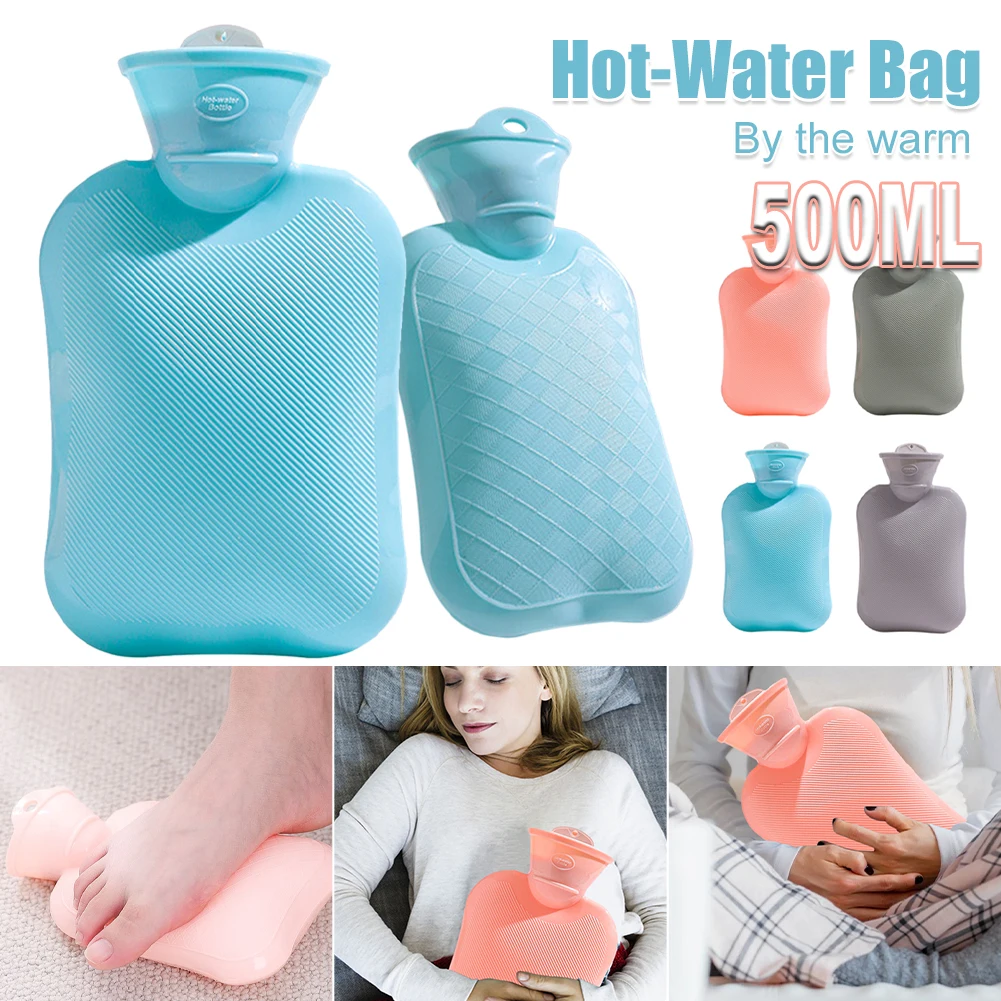 

500ML Hot Water Bottle PVC Leakproof Hot Water Injection Bottle Reusable Winter Warm Water Bag Hand Feet Belly Body Warmer Bag