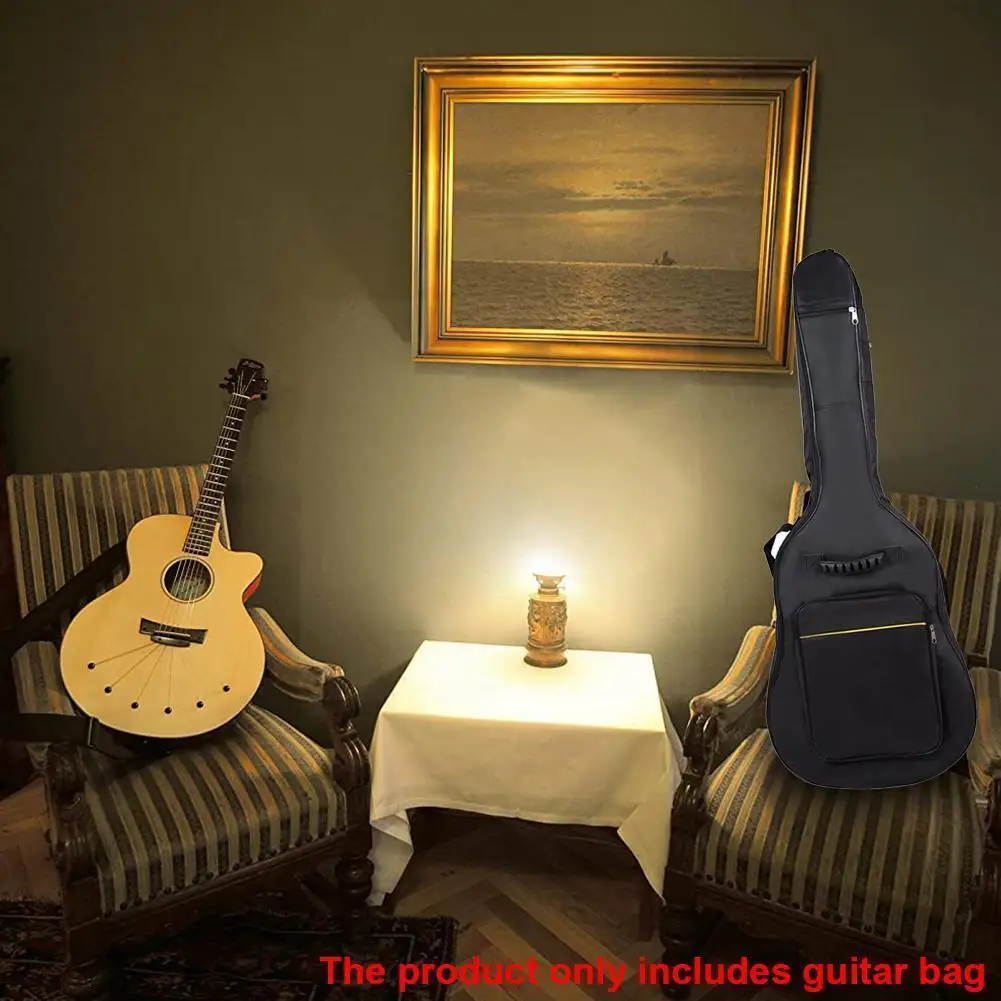 

Waterproof Ballad Guitar Cases Double Strap Padded Black Guitar Cases Backpack Shoulder Strap Classical Guitar Bag For 38-4 U6g2
