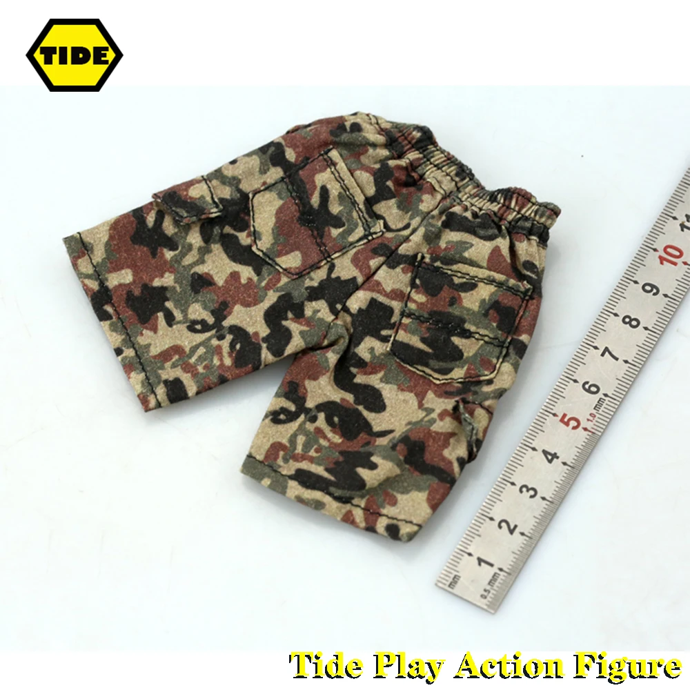 1/6 Scale Male Soldier Camo Shorts Drawstring Sports Shorts Beach Pants Model For 12'' Action Figure Body Doll