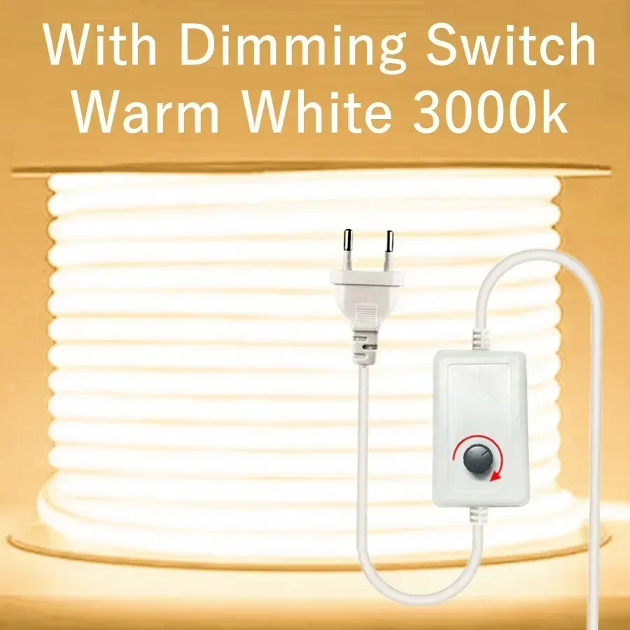 LDHLM COB светодиодная лента 220В теплый белый