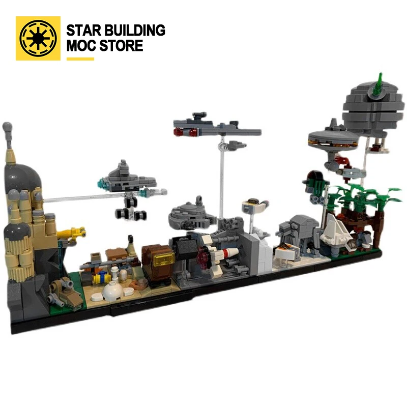 

Moc-19493 кино космическая война Skyline замок Millennium Building Летающий Разрушитель модель космического аппарата строительный блок игрушка