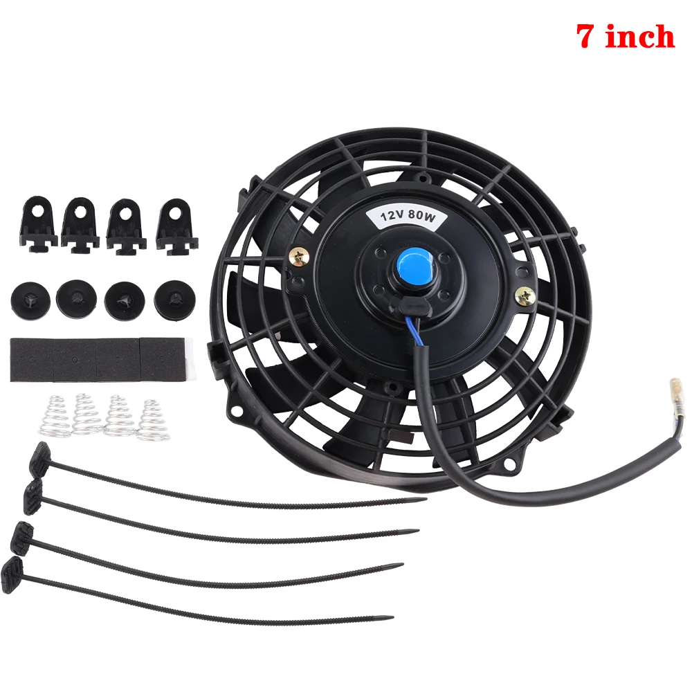 

Гоночный автомобиль 14 ''/12''/10"/9 "/7" двухтактный электрический радиатор интеркулер тонкий вентилятор комплект охлаждения двигателя 12 В 80 Вт