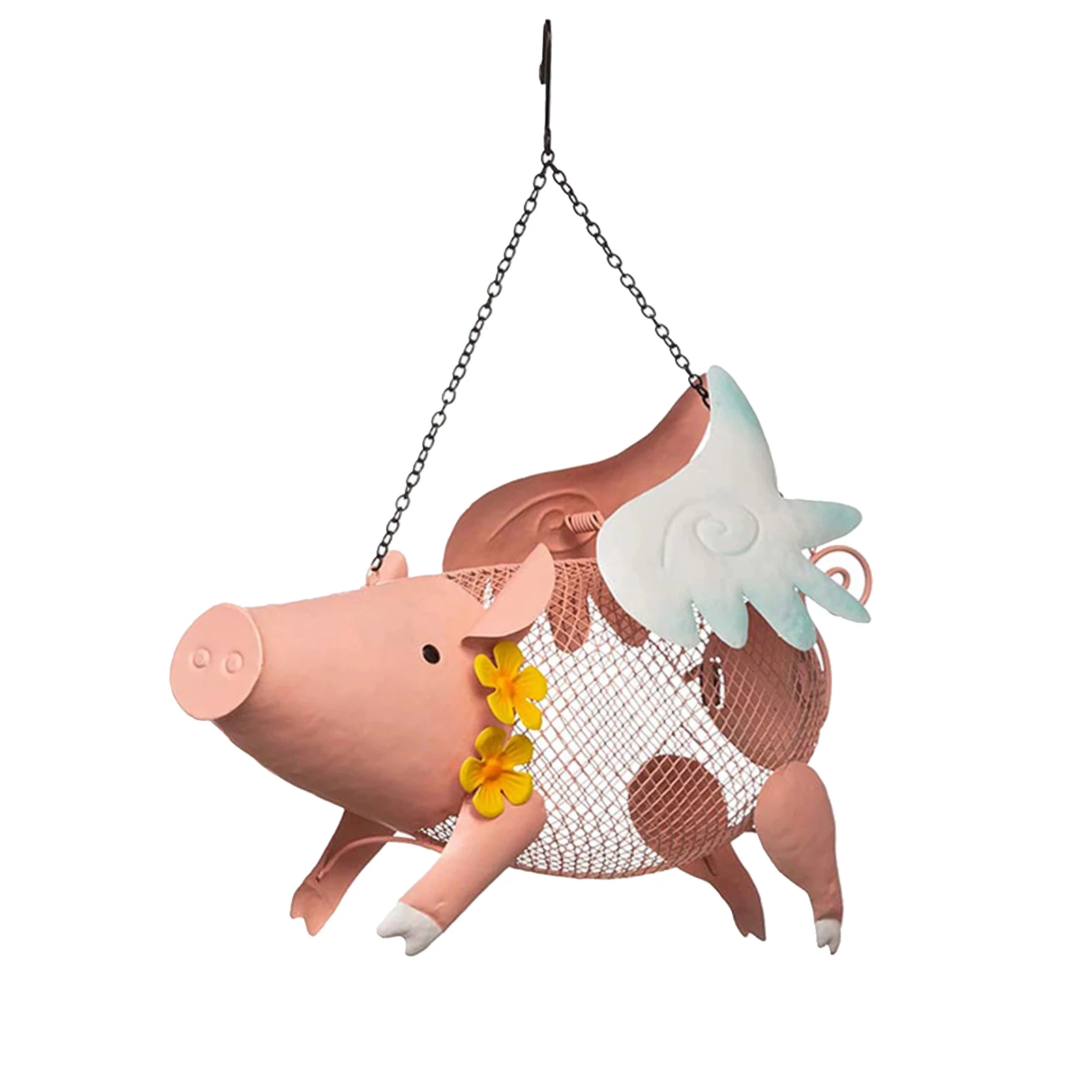 

Patio Big Shaped Durable Mesh Body Outdoor Hanging Multifunctional Metal Garden Sculpture Yard Cute Wild Bird Feeder Home Decor