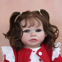 handmade 65 cm 3d skin soft silicone reborn baby doll girl toy cloth body realistic big fat long hair princess toddler art bebe